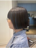 【インナーカラー】ぱっつんボブ