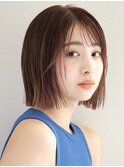 切りっぱなしボブ エアリーロング 美髪 ピンクブラウン