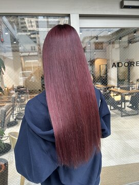アドア 横浜(ADORE) 【ADORE 横浜】ワインレッド×ケアブリーチカラー