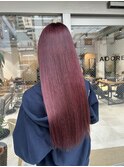 【ADORE 横浜】ワインレッド×ケアブリーチカラー