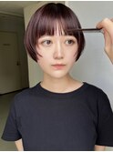 【arteHAIR】前上がりショートボブ/ボルドー/ショートウルフ