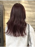 ボルドーカラーレッドブラウンダブルカラー赤髪ケアブリーチ