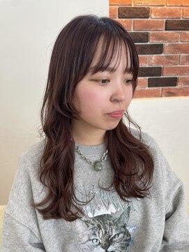 アドラーブル 長岡リップス旭岡店(adorable) 顔まわりたっぷりレイヤーこなれカールチョコレートカラー