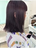 ラベンダーブラウン/ピンクブラウン/艶感/艶カラー/切りっぱなし