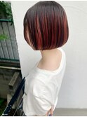 首元スッキリコンパクトボブ/アンブラーカラーラズベリーピンク