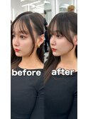 前髪顔まわり韓国ヘアレイヤーカットサイドバンク2wayバンク韓国