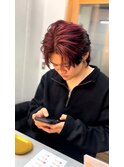 韓国マッシュセンターパートツーブロックメンズハイライトウルフ