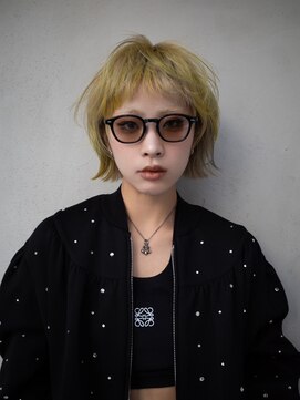 ギークス(GEEKS) 【GEEKS渋谷】レイヤーボブ/デザインカラー/ハイトーン/前髪あり