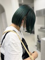 フェイス 港南台店(FACE。)&nbsp;ミニボブ/切りっぱなしボブ/グリーンカラー