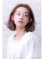 エルデ ナインズ ヘアー スタンド 川口店(elde 9's HAIR STAND)&nbsp;3Dカラーミニマムボブジグザグバングモードノットヘア