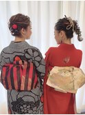 20代30代大人可愛ショートいアップスタイル♪和風編み込みセット