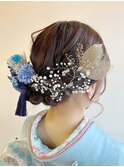 水引 金箔 成人式ヘア 卒業式ヘア 袴ヘア 振袖ヘア【津田沼】