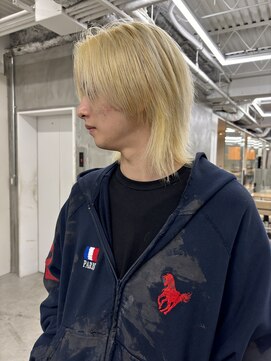 スー 渋谷(suu) ウルフダブルカラーブリーチケアブリーチブロンドリタッチウルフ