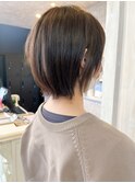 福山人気20代30代40代切りっぱなしボブインナーグレージュ小顔春