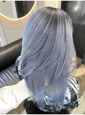 バレイヤージュ ハイライト 白髪ぼかし 白髪活かし