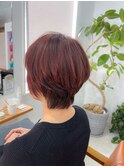 白髪ぼかしハイライト/ラテピンクショート