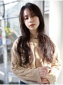 アッシュブラック/暗髪/2wayバング/レイヤーロング/馬車道