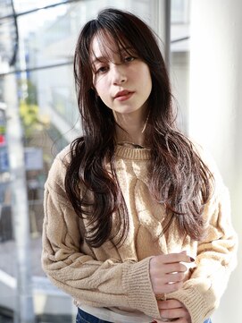 エムスラッシュ みなとみらい馬車道店(M SLASH) アッシュブラック/暗髪/2wayバング/レイヤーロング/馬車道