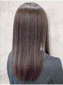 20代30代艶感ストレート♪髪質改善カラーハイライトブラウン