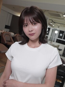 アミー 駒澤(Ammy komazawa) 抜け感抜群！シアーベージュ×くびれミディアム