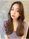 ことりベージュ髪質改善カラー韓国レイヤーロング銀座東京