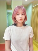 【エンドカラー】ペールピンクとネイビーブラック