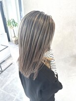 エル オオサカ 心斎橋店(L. OSAKA) バレイヤージュロブ_グレージュカラーボブウルフ_S52