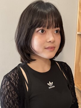 サンプラス(san+) レイヤーカットハッシュカットパッツン前髪/木梨健太