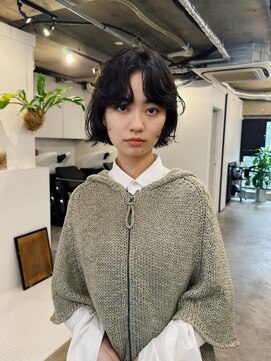 ヒュージ 三軒茶屋(huge) ショートボブ/ニュアンスパーマ/顔周りカット/20代30代