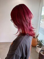 フープヘアー(HOOP.HAIR)&nbsp;ウルフカット  ボルドーカラー