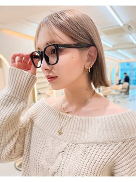 冬に映えるハイトーンボブ/白髪ぼかし/ダブルカラー/