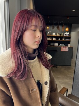 ティック 福井鯖江店(tic.) 艶感ピンクパープルのレイヤーミディ