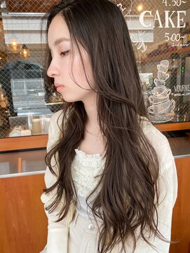 ルービック 梅田茶屋町(Rubik) ブリーチなし暗髪透明感カラー/ゆるふわデジタルパーマ