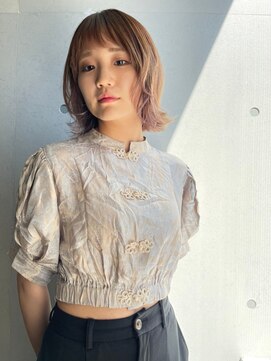 遊人セントラル(CENTRAL) [心斎橋/難波］インナーカラーミルクティーピンク★ハイトーン