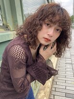 ストラマ(STRAMA)&nbsp;harumiyaミディアム　バング　クリクリウェーブ