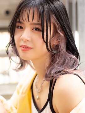 オースト ヘアー ステラ 新宿店(Aust hair Stella) ヨシンモリ×セクションカラーホワイトラベンダーAust 新宿