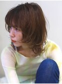 ニュアンスパーマ　ウルフヘア　外国人風　ワイドバング
