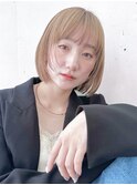 ぷつっとボブ顔まわりレイヤーフルバング