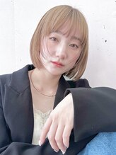 ヘアラウンジ ビーチ 青山 外苑前(hair lounge BEACH) ぷつっとボブ顔まわりレイヤーフルバング