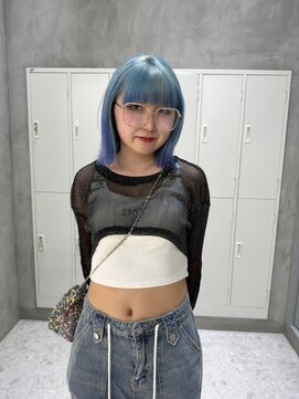 ピノ(pino.) ぷつっとボブミニボブペールブルーホワイトカラーブロンド