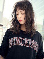 まゆ上シースルー×暗めカラー☆ゆる可愛カジュアルセミディ♪