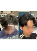 韓国メンズヘア/ダウンパーマ/メンズカット/センター分け」