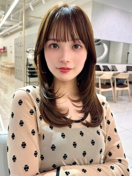 エジョン 三鷹店(Aejon) 小顔前髪イメチェンレイヤーカット黒髪ネビージュワンカール#5