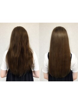 ツルンと美髪へ♪クセでまとまりづらい髪も思わず触れたくなるような自然なストレートに仕上げます。