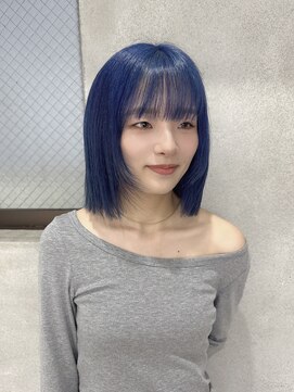 スウィープ(sweep) ネイビーブルー×顔周りレイヤー