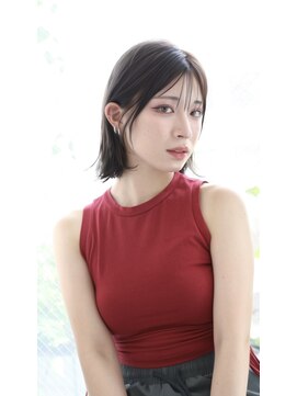 マッシュアンドマッシュアヴェダ ららぽーと福岡店(mash&mash AVEDA) 顔周りレイヤー切りっぱなしボブ