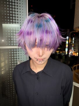 インク 渋谷(INK.) 水玉カラー　シャギーウルフ