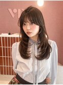 ナチュラルレイヤーとフレンチバング♪表参道で似合わせ韓国ヘア