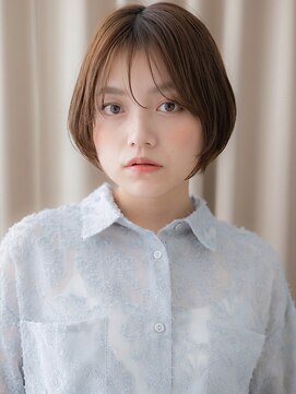 カバーヘアアンドスパ ブリス 浦和(COVER HAIR&SPA bliss) ミルクベージュひし形レイヤーカット大人ショートヘア20代30代W