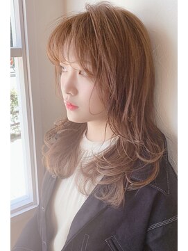 ゼロナナ バイ アフロート(07 by afloat) オリーブカラーハイライトカラーセミウェットウェーブパーマ